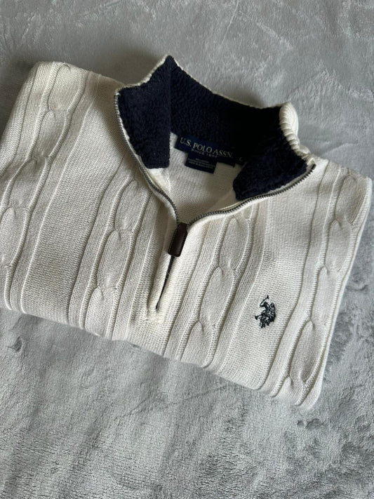 Pull demi zippé torsadé US POLO ASSN Taille L Spot-Chic
