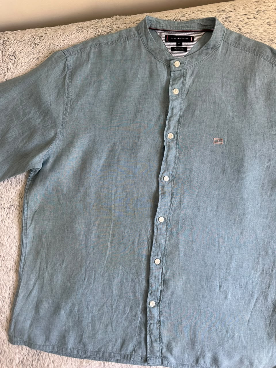 Chemise TOMMY HILFIGER demi manches lin Taille XXL Spot-Chic