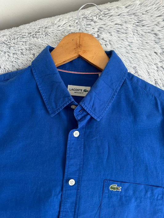Chemise LCOSTE demis manches en lin Taille L Spot-Chic