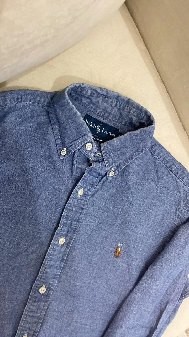 Chemise, Ralph Lauren Bleue Taille S/M Spot-Chic