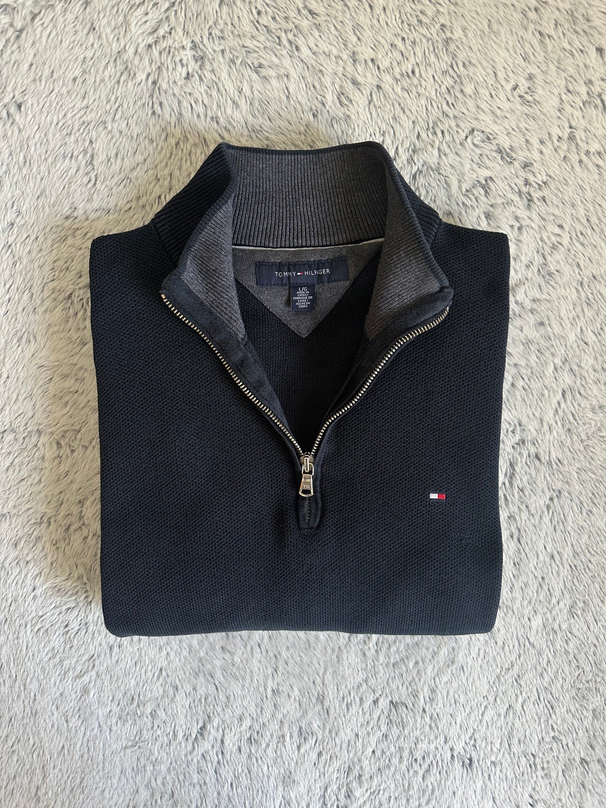 Pull demi zippé TOMMY HILFIGER Taille L Spot-Chic