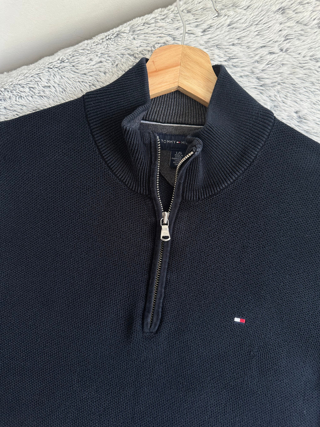 Pull demi zippé TOMMY HILFIGER Taille L Spot-Chic