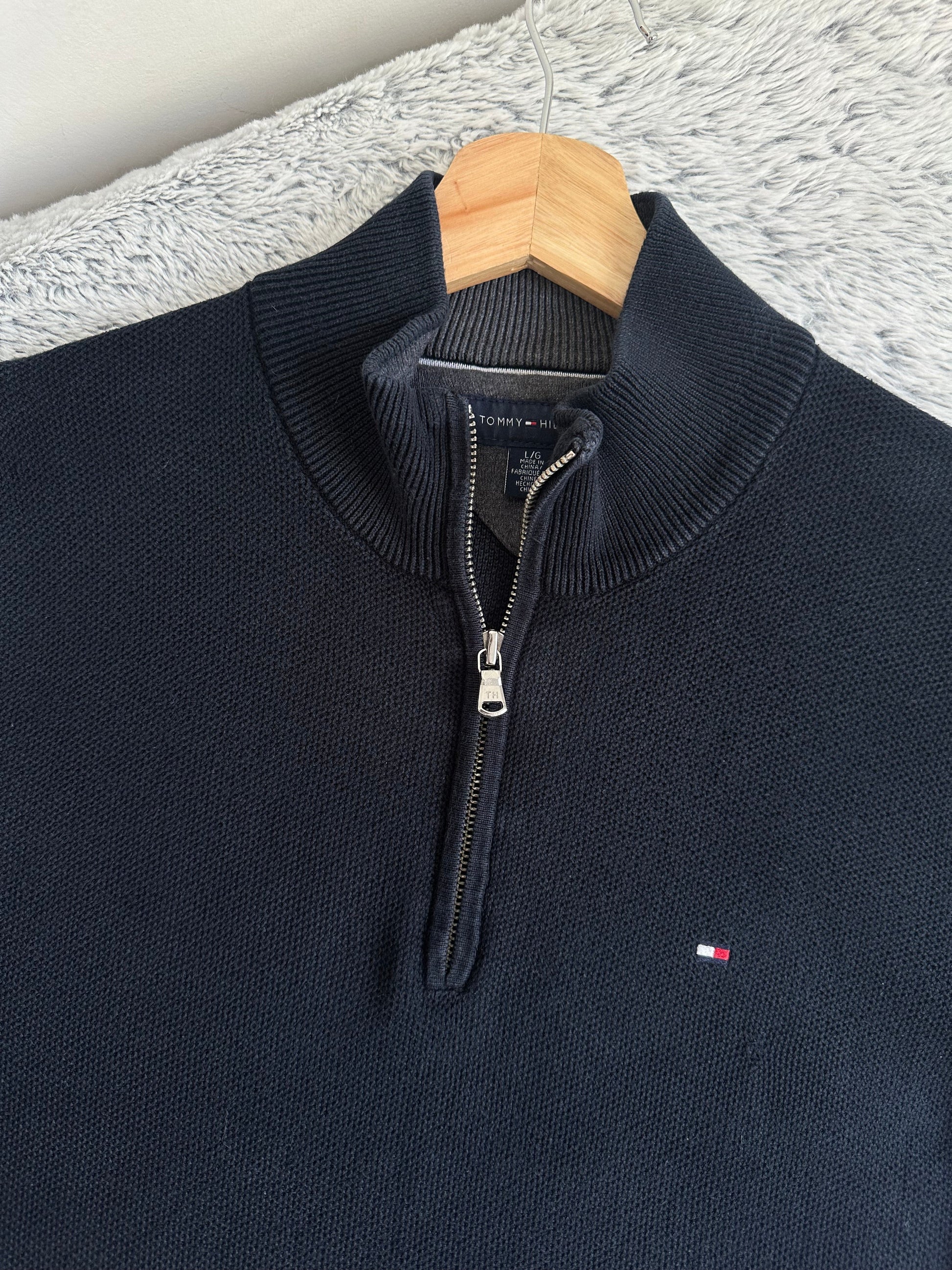 Pull demi zippé TOMMY HILFIGER Taille L Spot-Chic