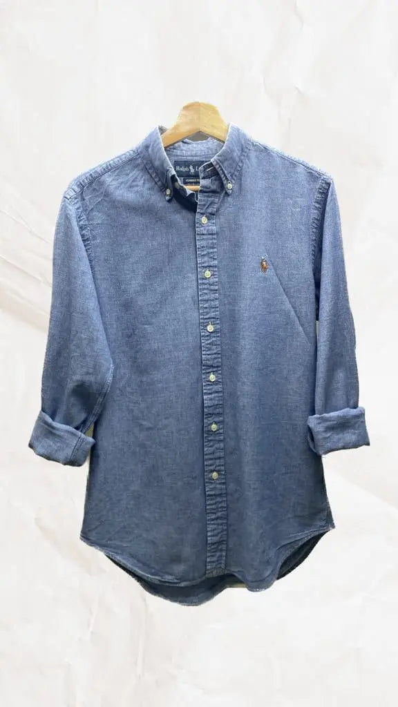 Chemise, Ralph Lauren Bleue Taille S/M Spot-Chic