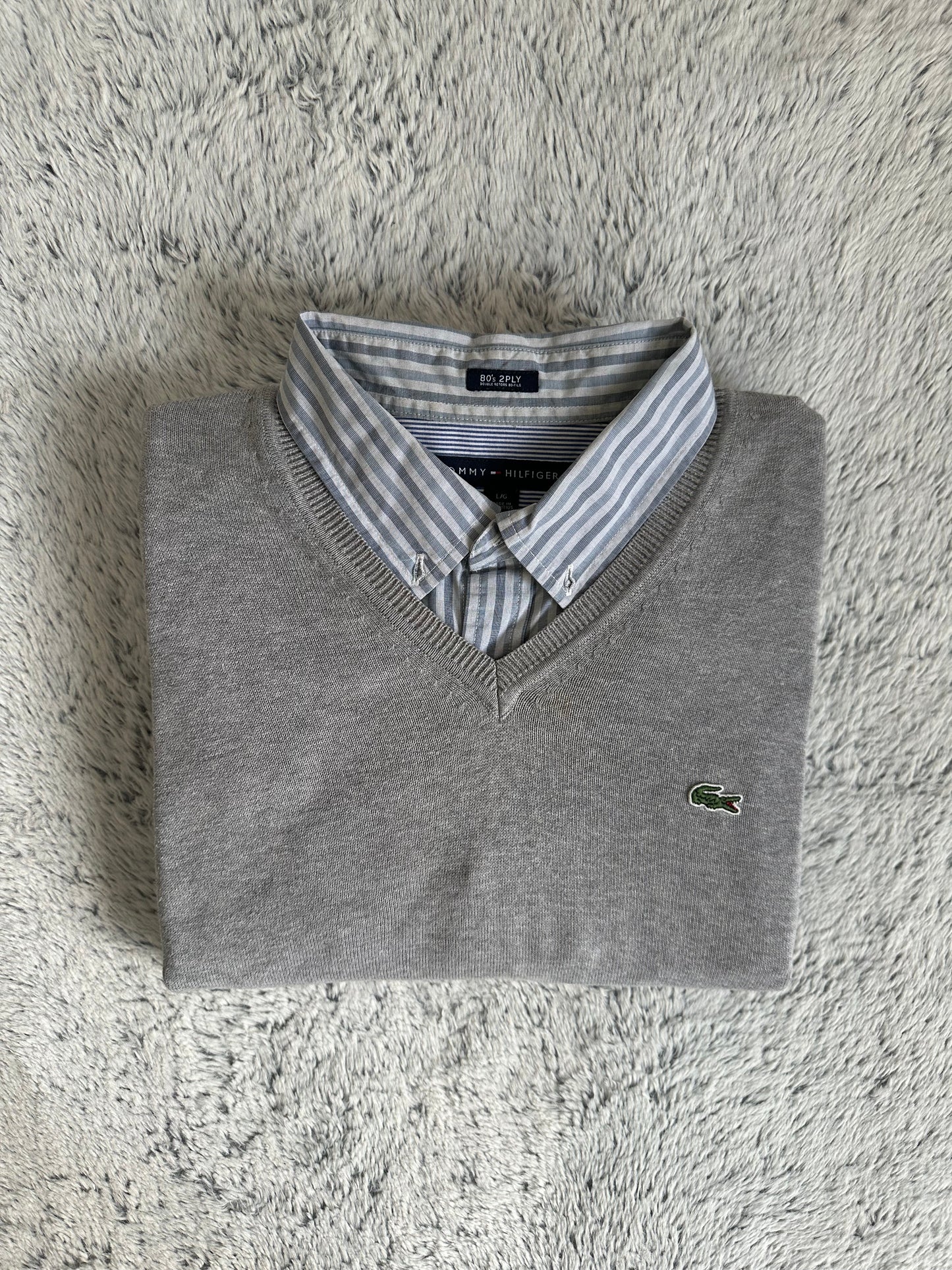 Ensemble raffiné TOMMY HILFIGER et LACOSTE Taille L Spot-Chic