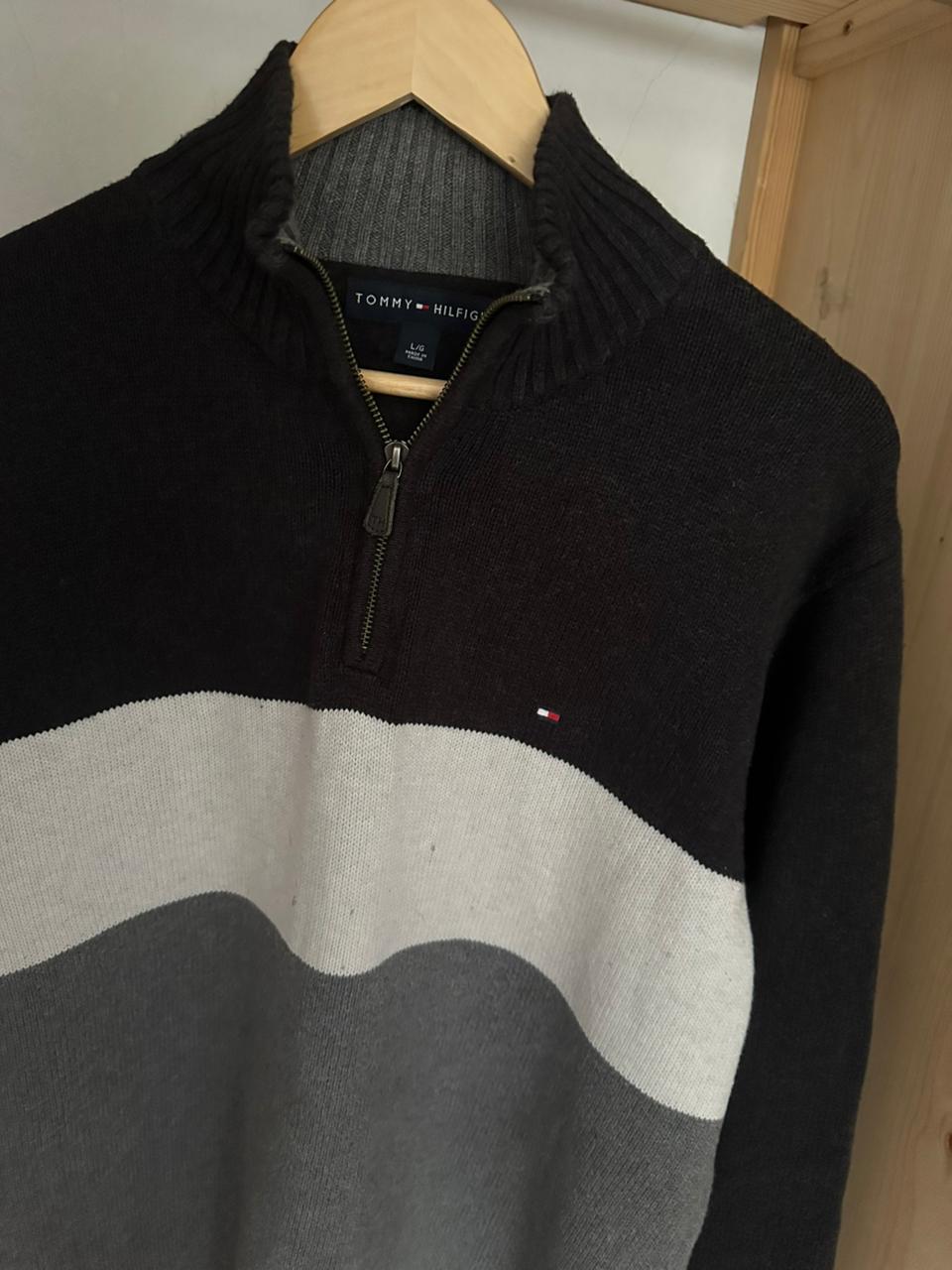 Pull demi zippé TOMMY HILFIGER Taille L Spot-Chic