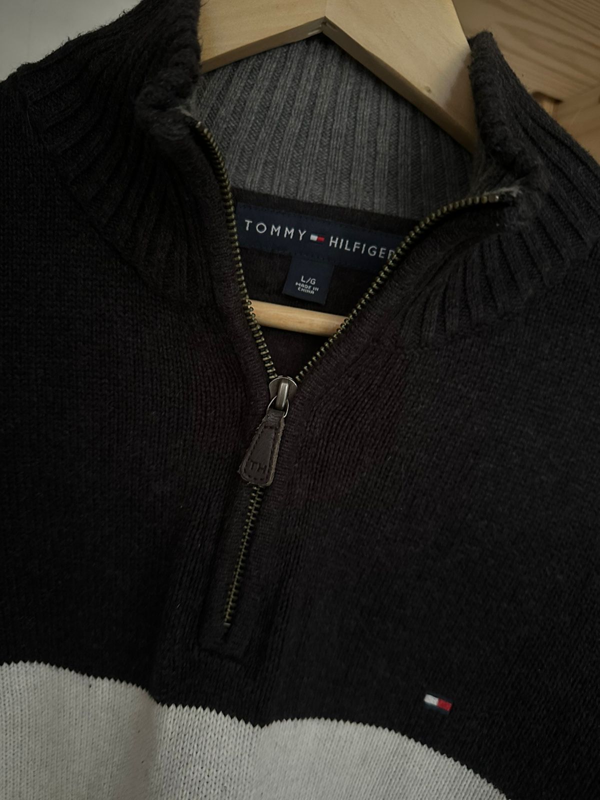 Pull demi zippé TOMMY HILFIGER Taille L Spot-Chic