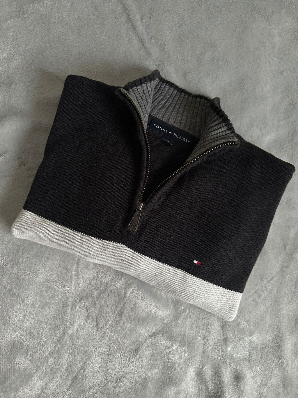 Pull demi zippé TOMMY HILFIGER Taille L Spot-Chic