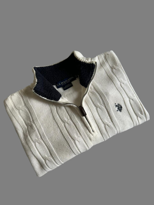 Pull demi zippé torsadé US POLO ASSN Taille L Spot-Chic
