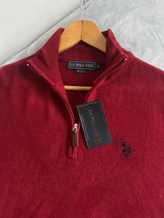 Pull demi zippé US POLO ASSN Taille L Spot-Chic