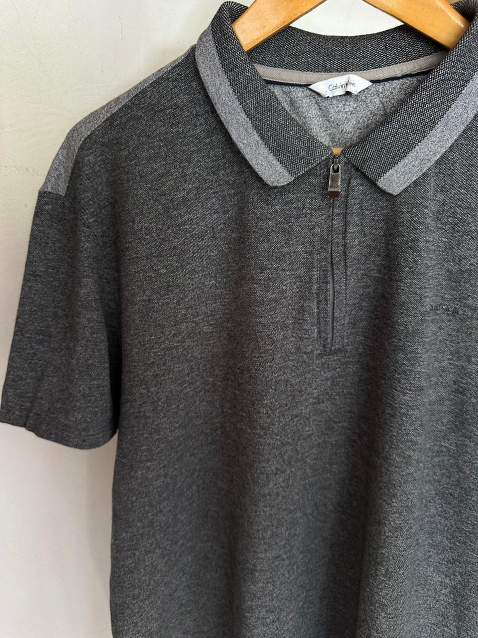 Polo demi zippé CALVIN KLEIN Taille XL Spot-Chic