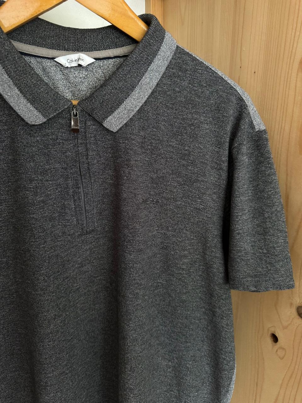 Polo demi zippé CALVIN KLEIN Taille XL Spot-Chic