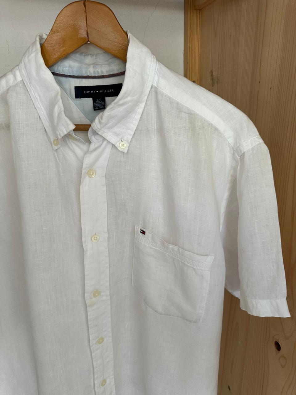 Chemise TOMMY HILFIGER Taille L en Lin Spot-Chic