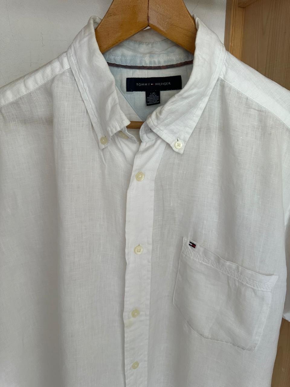 Chemise TOMMY HILFIGER Taille L en Lin Spot-Chic