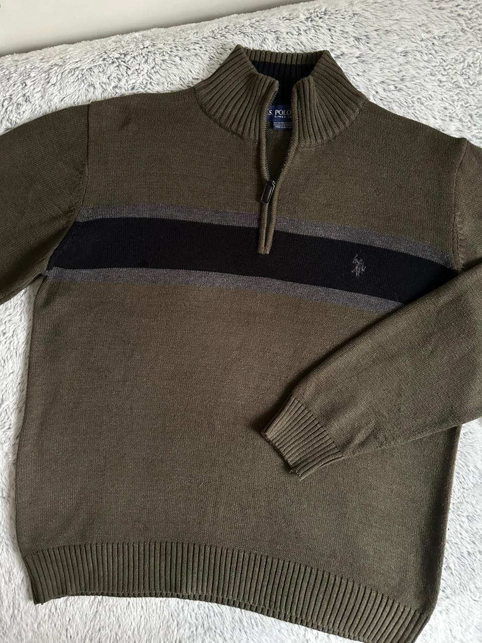 Pull demi zippé US POLO ASSN Taille L Spot-Chic