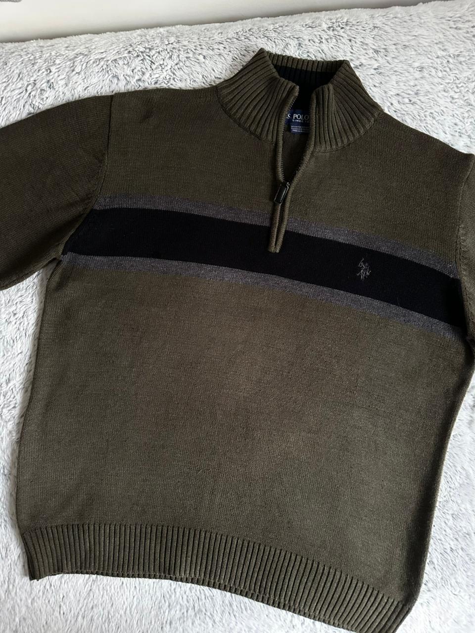 Pull demi zippé US POLO ASSN Taille L Spot-Chic
