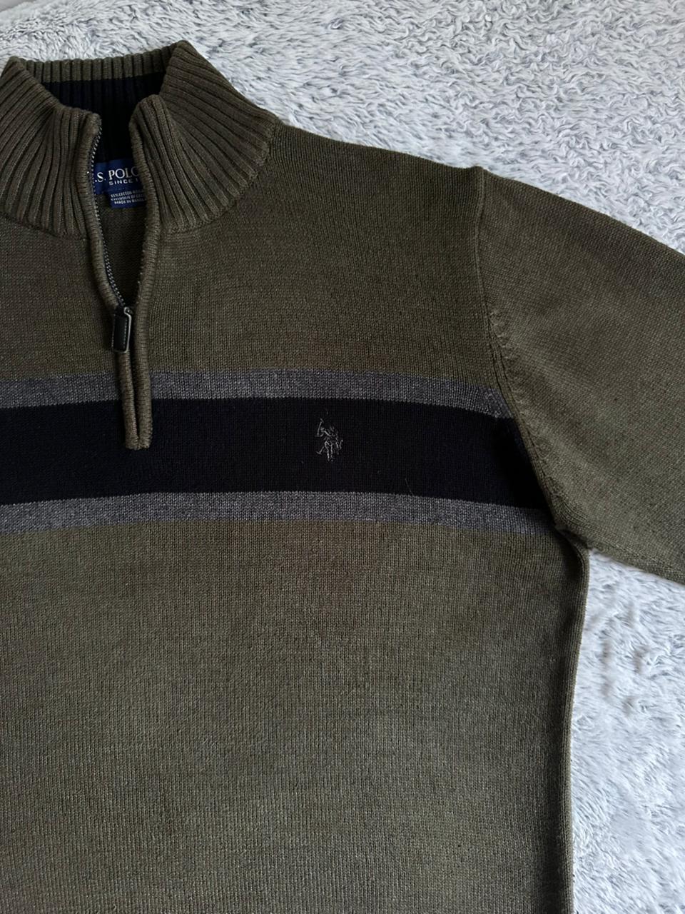 Pull demi zippé US POLO ASSN Taille L Spot-Chic