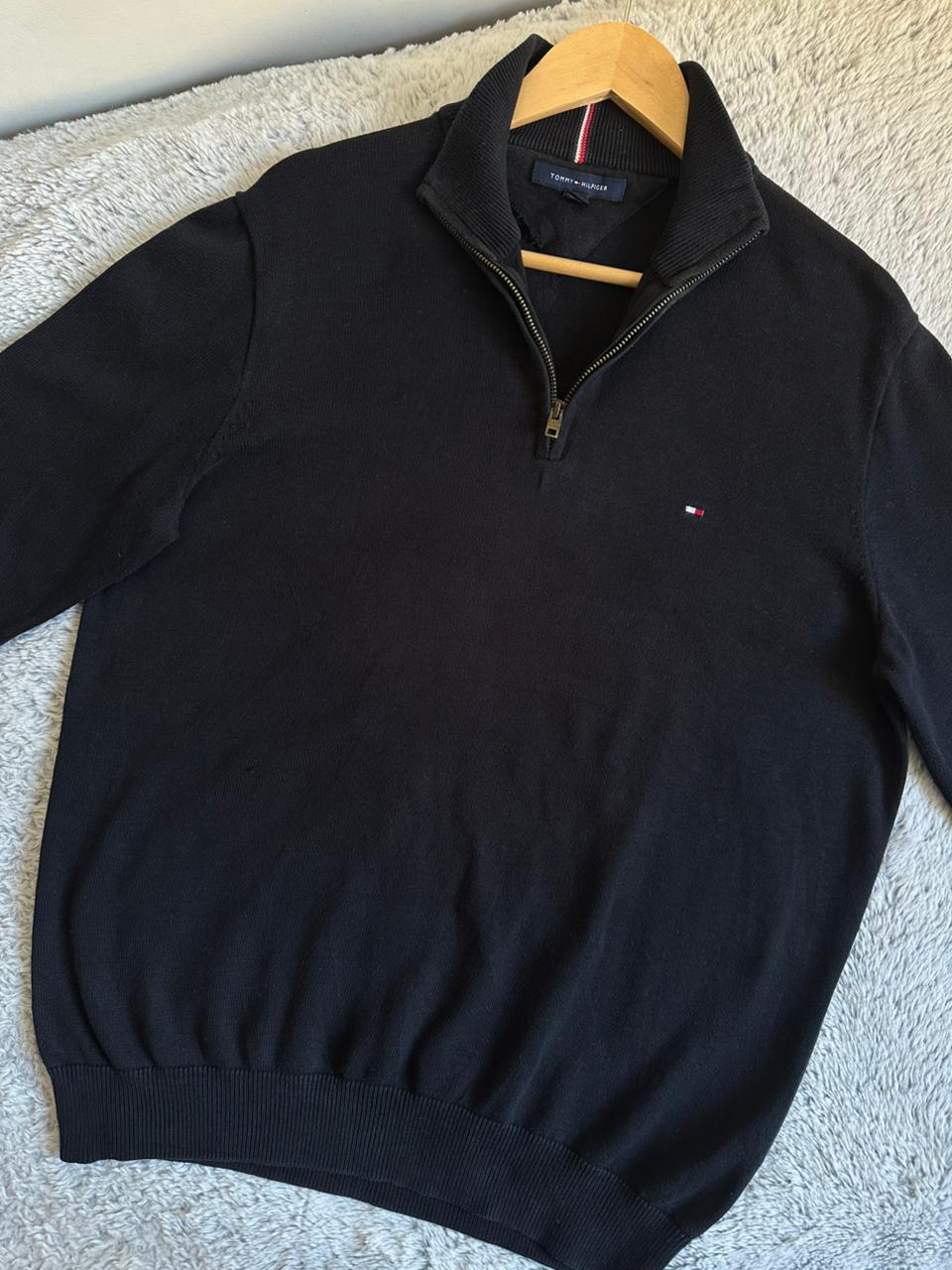 Pull demi zippé TOMMY HILFIGER Taille L Spot-Chic