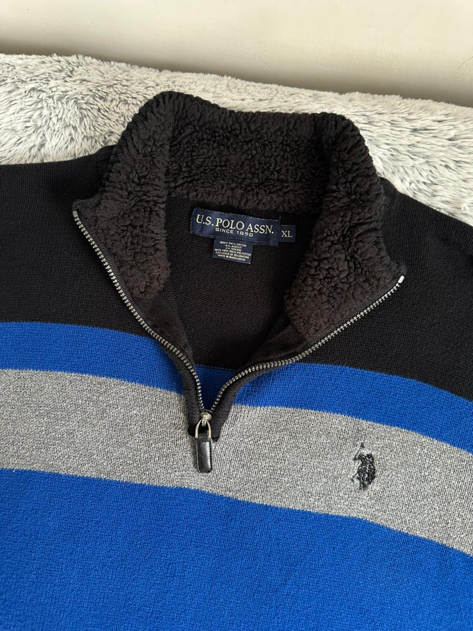Pull demi zippé US POLO ASSN Taille XL Spot-Chic