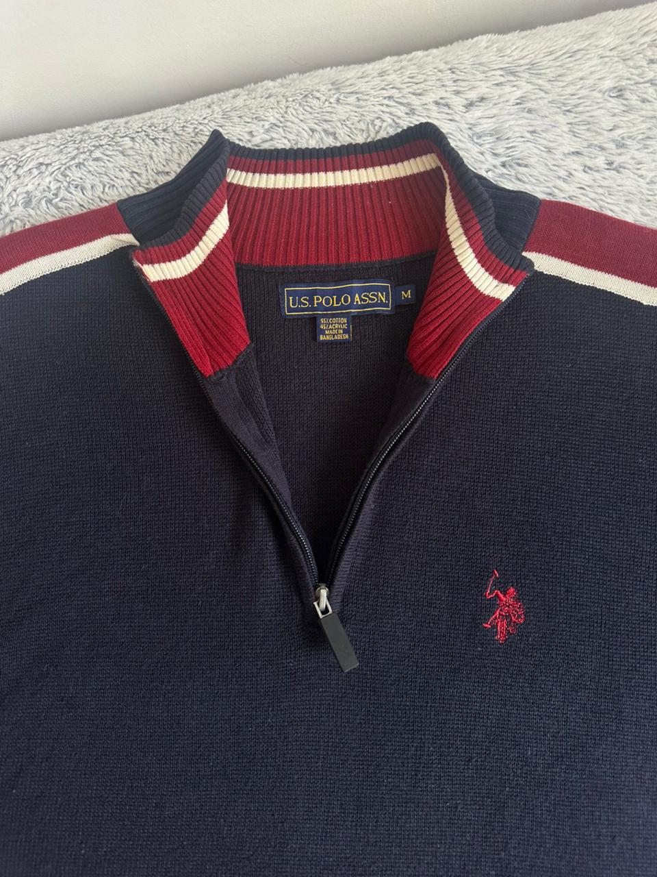 Pull demi zippé US POLO ASSN Taille M Spot-Chic