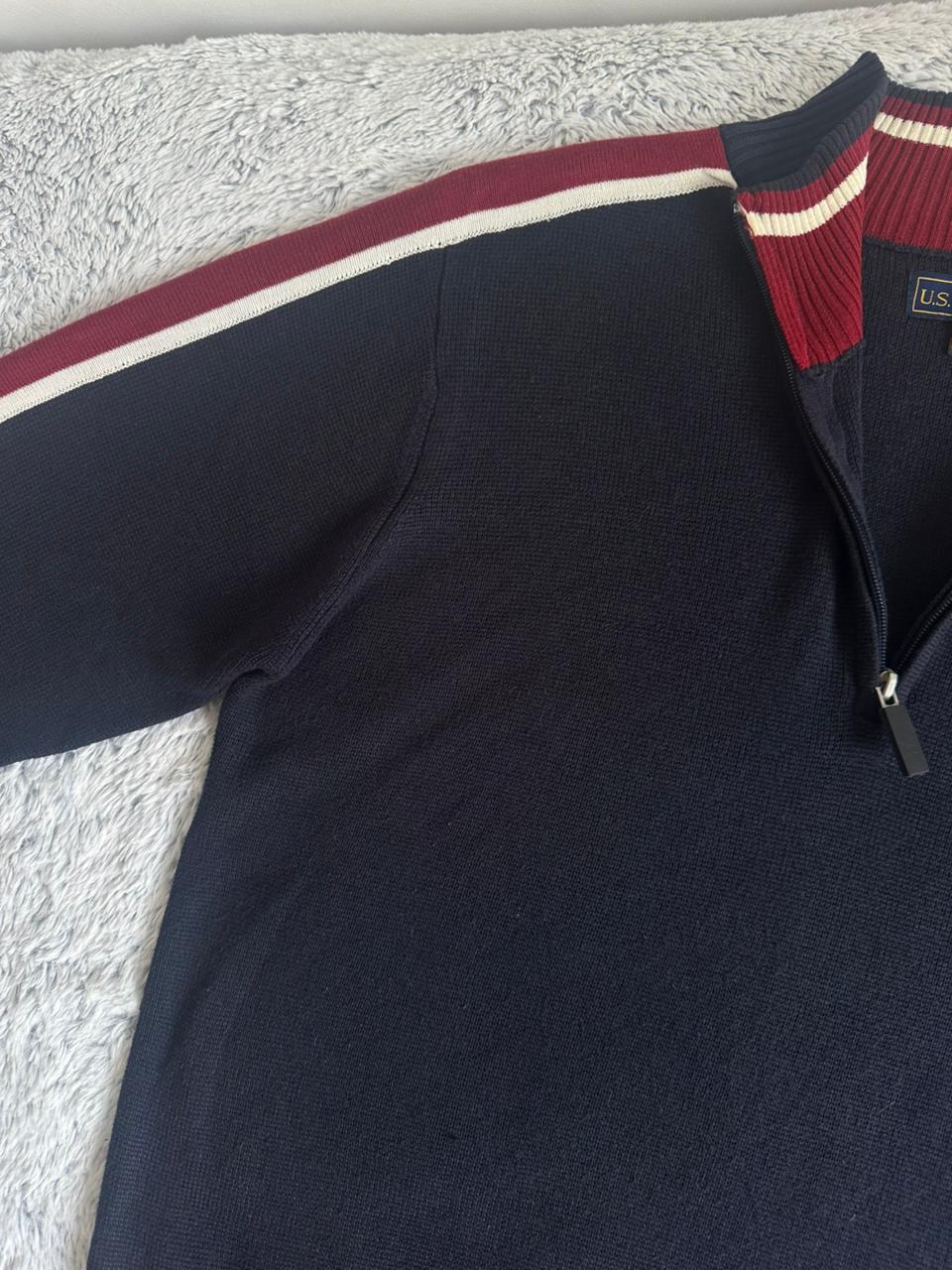 Pull demi zippé US POLO ASSN Taille M Spot-Chic