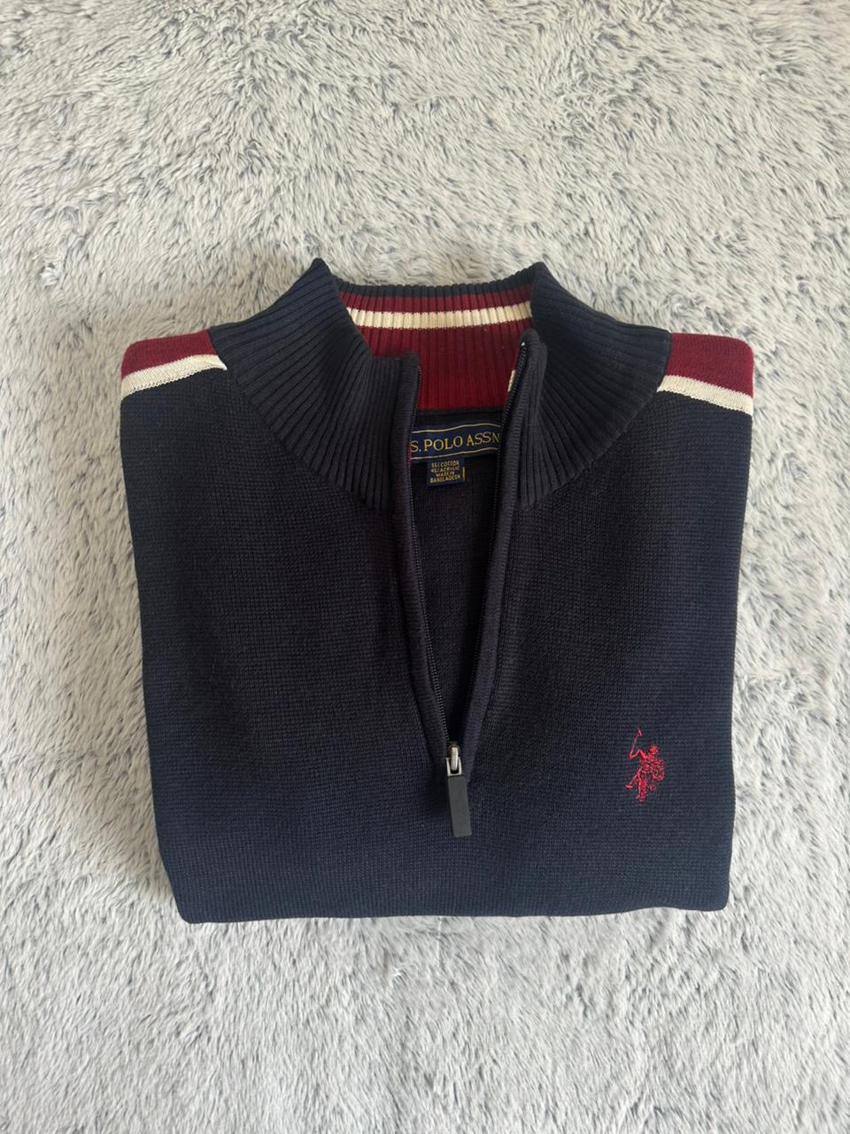 Pull demi zippé US POLO ASSN Taille M Spot-Chic