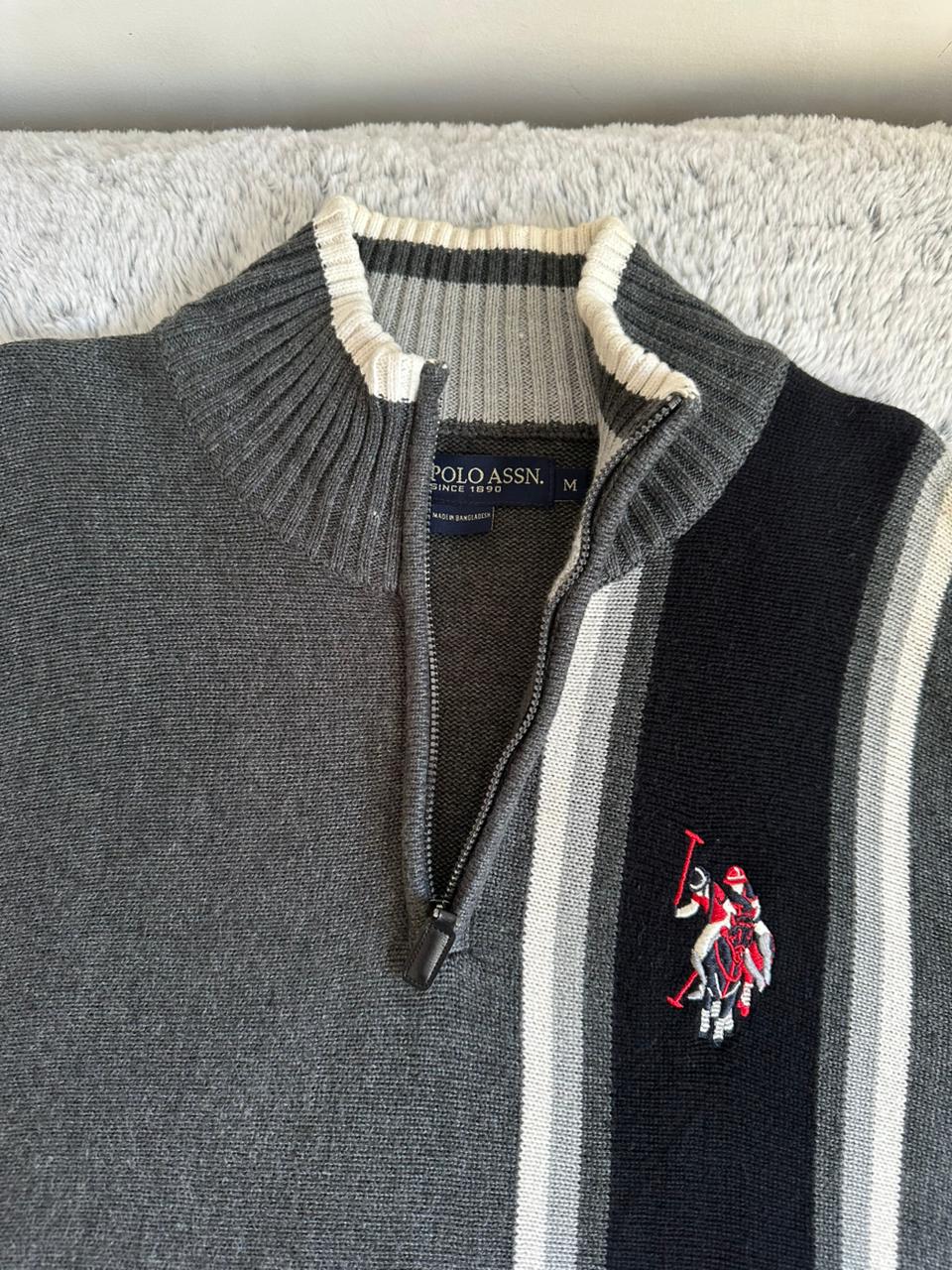 Pull demi zippé US POLO ASSN Taille M Spot-Chic