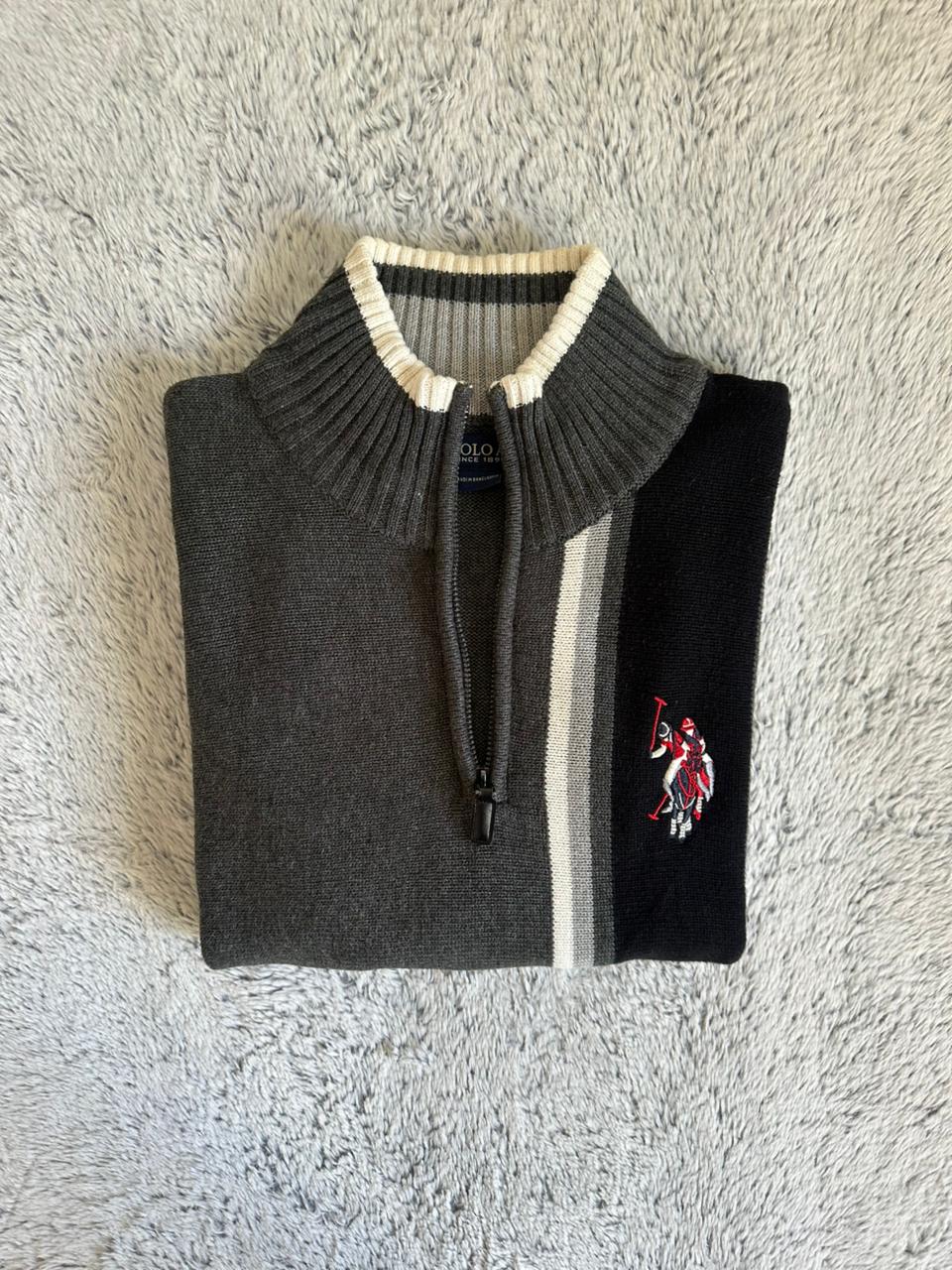 Pull demi zippé US POLO ASSN Taille M Spot-Chic