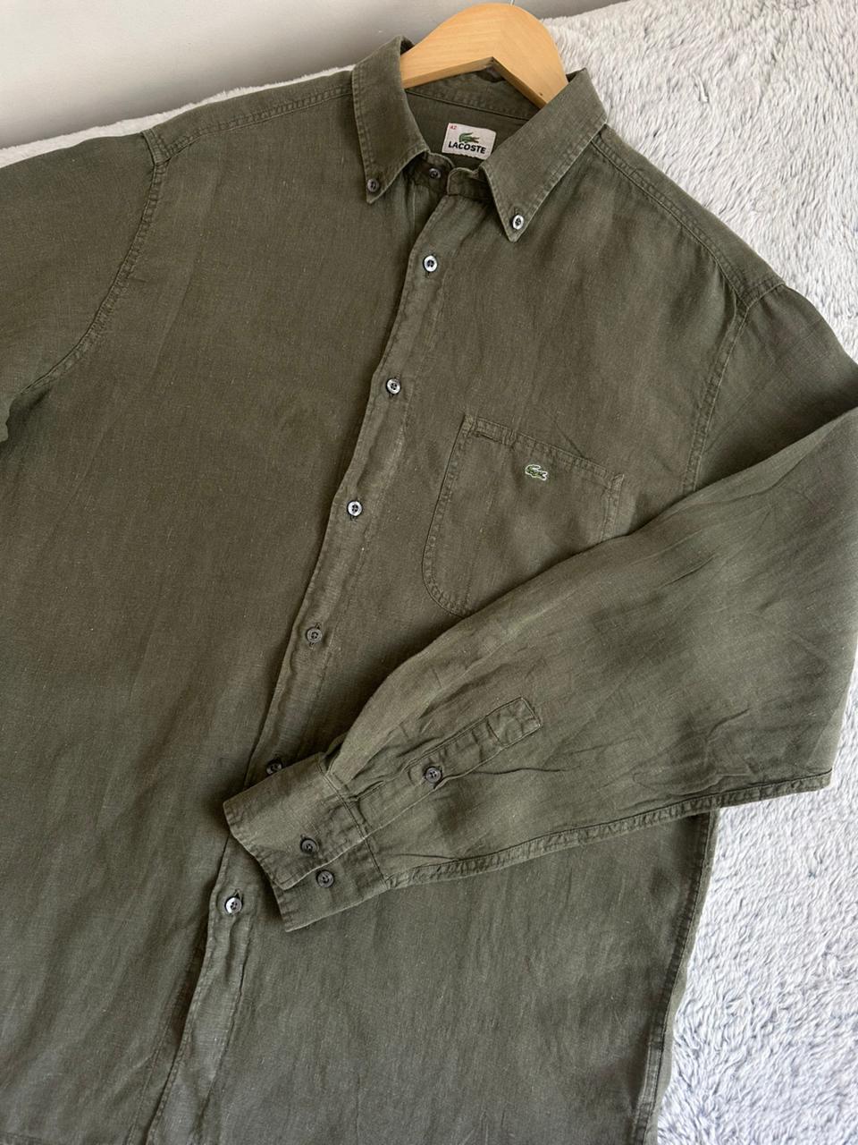 Chemise LACOSTE en lain Taille XL Spot-Chic