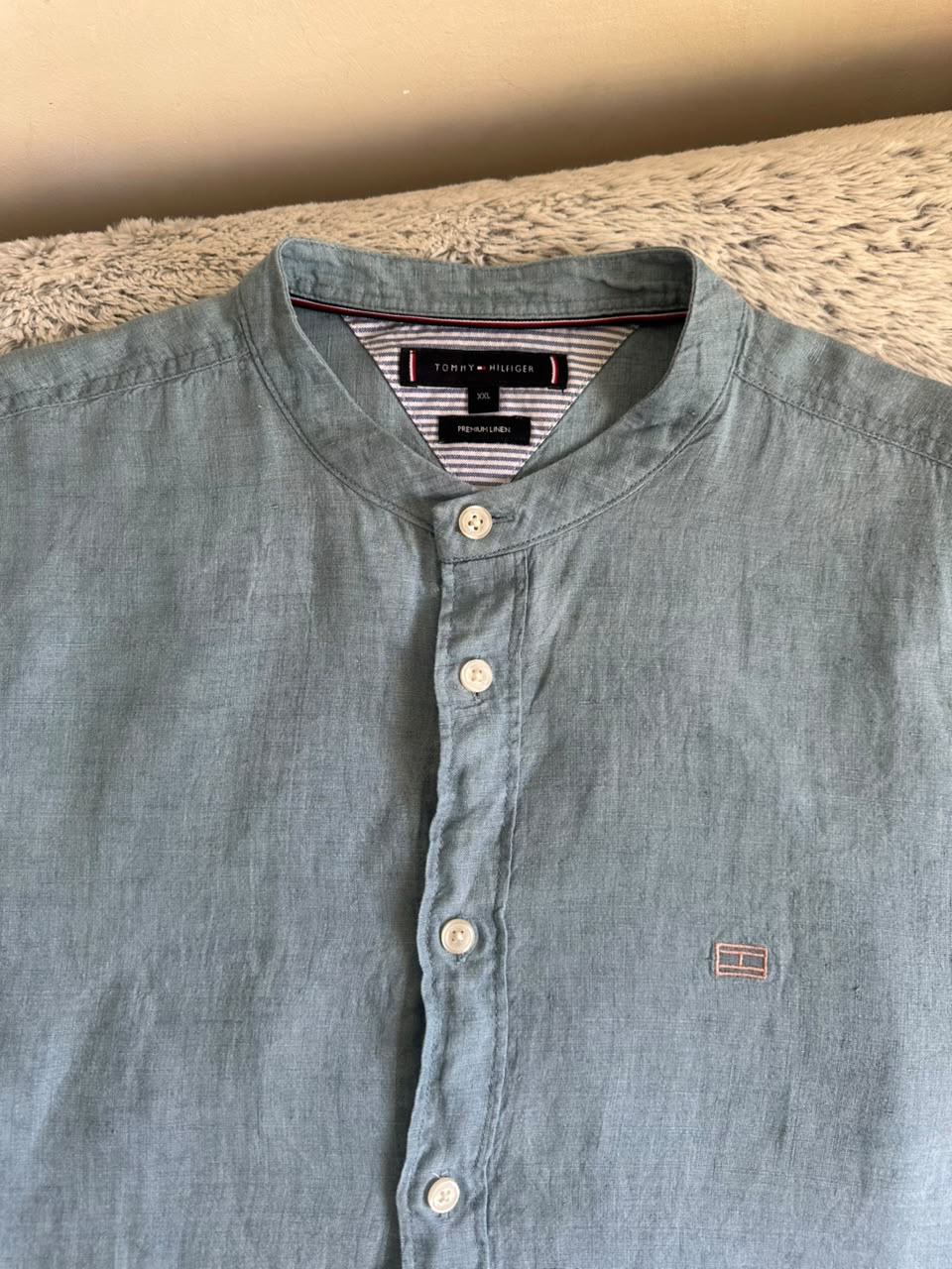 Chemise TOMMY HILFIGER demi manches lin Taille XXL Spot-Chic