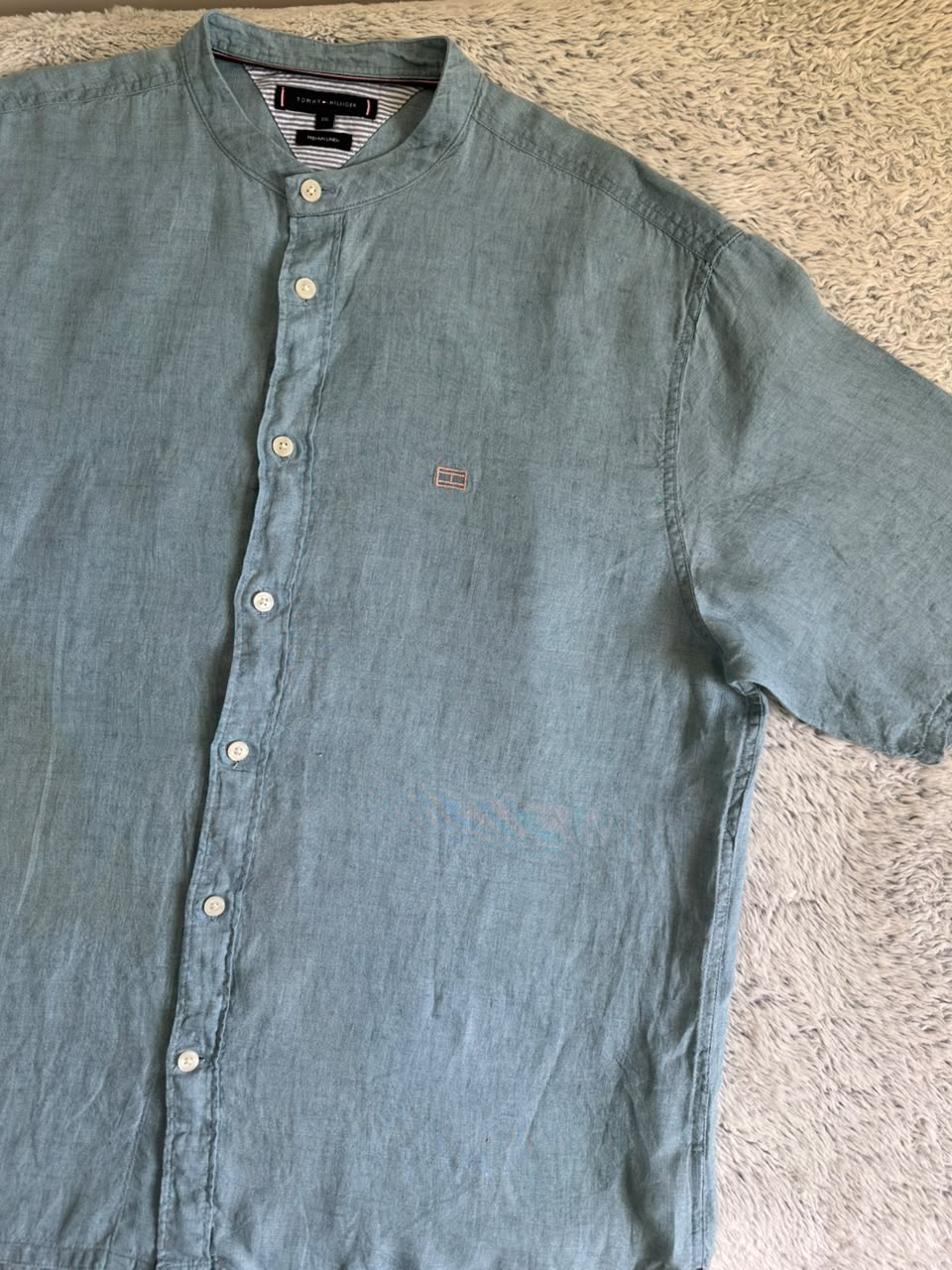 Chemise TOMMY HILFIGER demi manches lin Taille XXL Spot-Chic