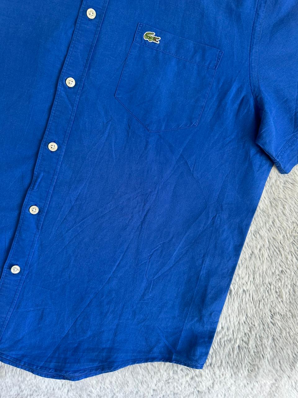 Chemise LCOSTE demis manches en lin Taille L Spot-Chic