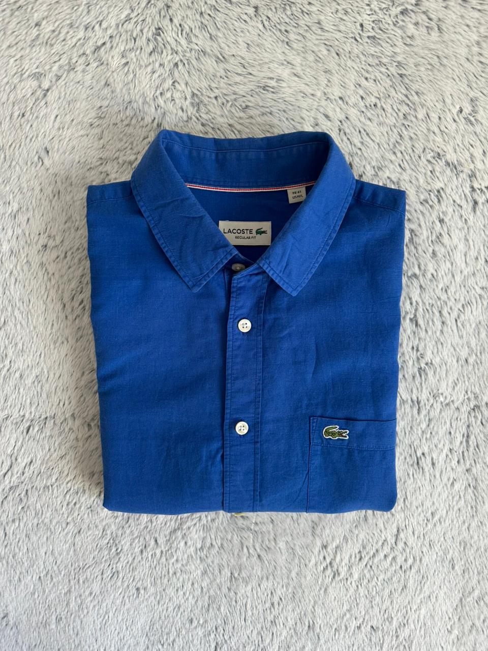 Chemise LCOSTE demis manches en lin Taille L Spot-Chic