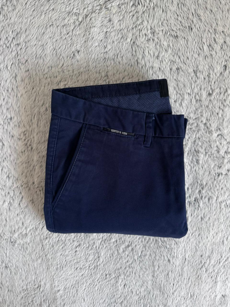 Pantalon Scotch & Soda Bleu Marine Taille M Spot-Chic