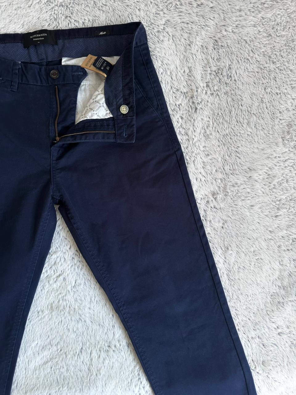 Pantalon Scotch & Soda Bleu Marine Taille M Spot-Chic