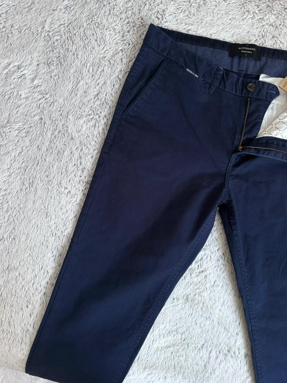 Pantalon Scotch & Soda Bleu Marine Taille M Spot-Chic