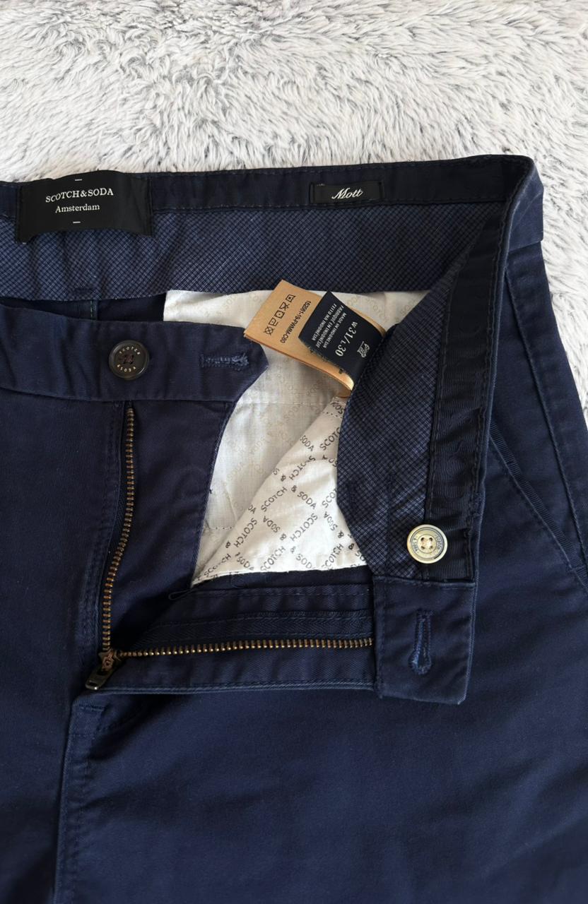 Pantalon Scotch & Soda Bleu Marine Taille M Spot-Chic