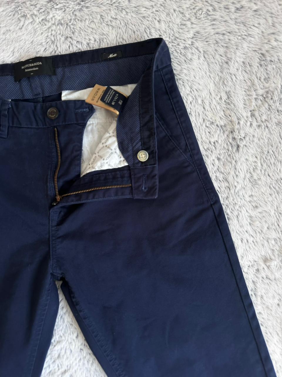 Pantalon Scotch & Soda Bleu Marine Taille M Spot-Chic