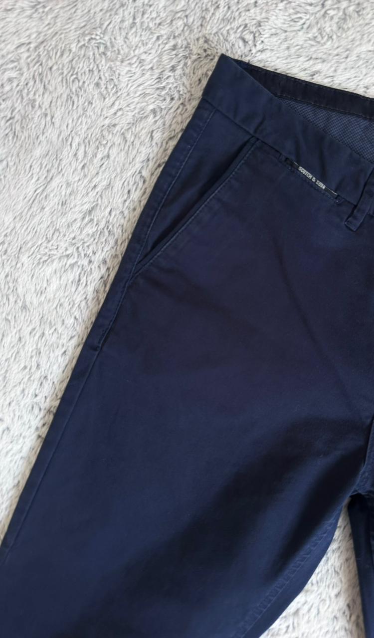 Pantalon Scotch & Soda Bleu Marine Taille M Spot-Chic